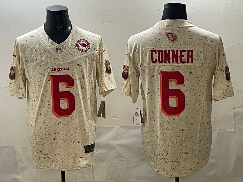 Men 2025 Arizona Cardinals #6 Conner Cream 5th generation Throwback Nike Limited NFL Jersey style 032
